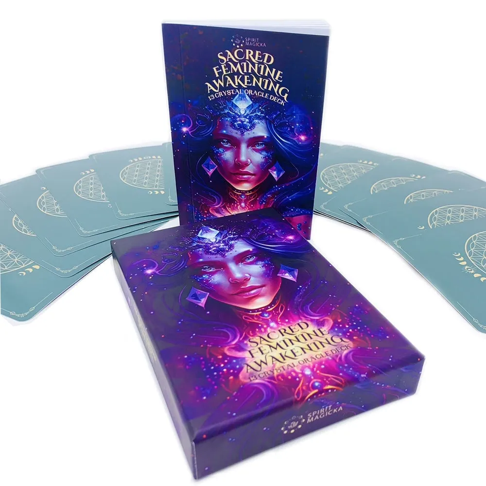 🌙 Sacred Feminine Awakening 13 Oracle Card Deck   Mini Gemstones