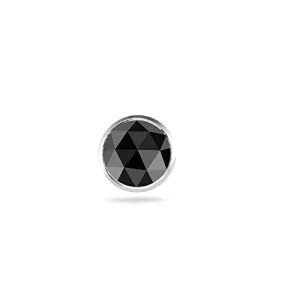 0.80-0.98 Cts Black Diamond Mens Stud Earring in 14K White Gold
