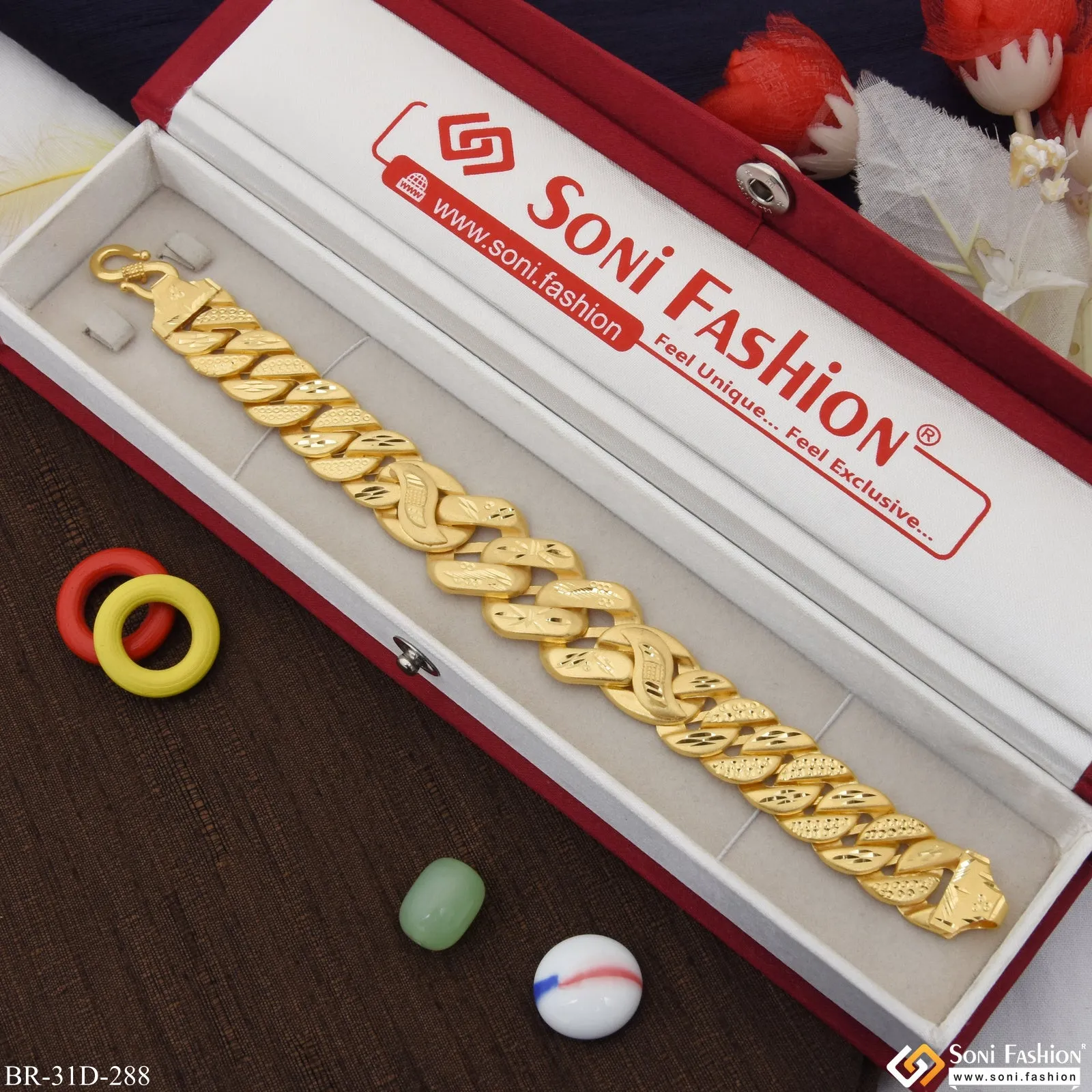 1 Gram Gold Plated Best Quality Pokal Bracelet for Men - Style D288