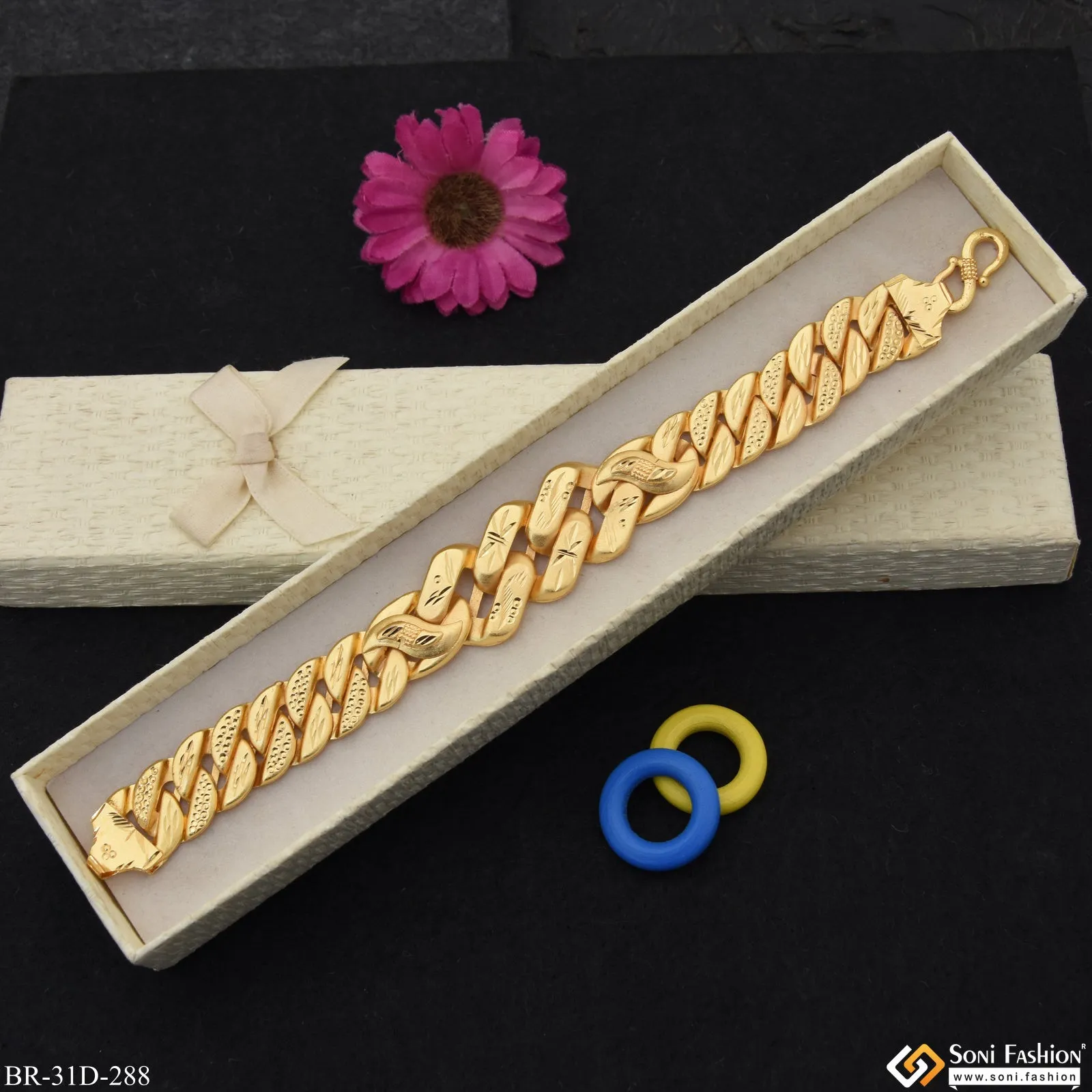 1 Gram Gold Plated Best Quality Pokal Bracelet for Men - Style D288