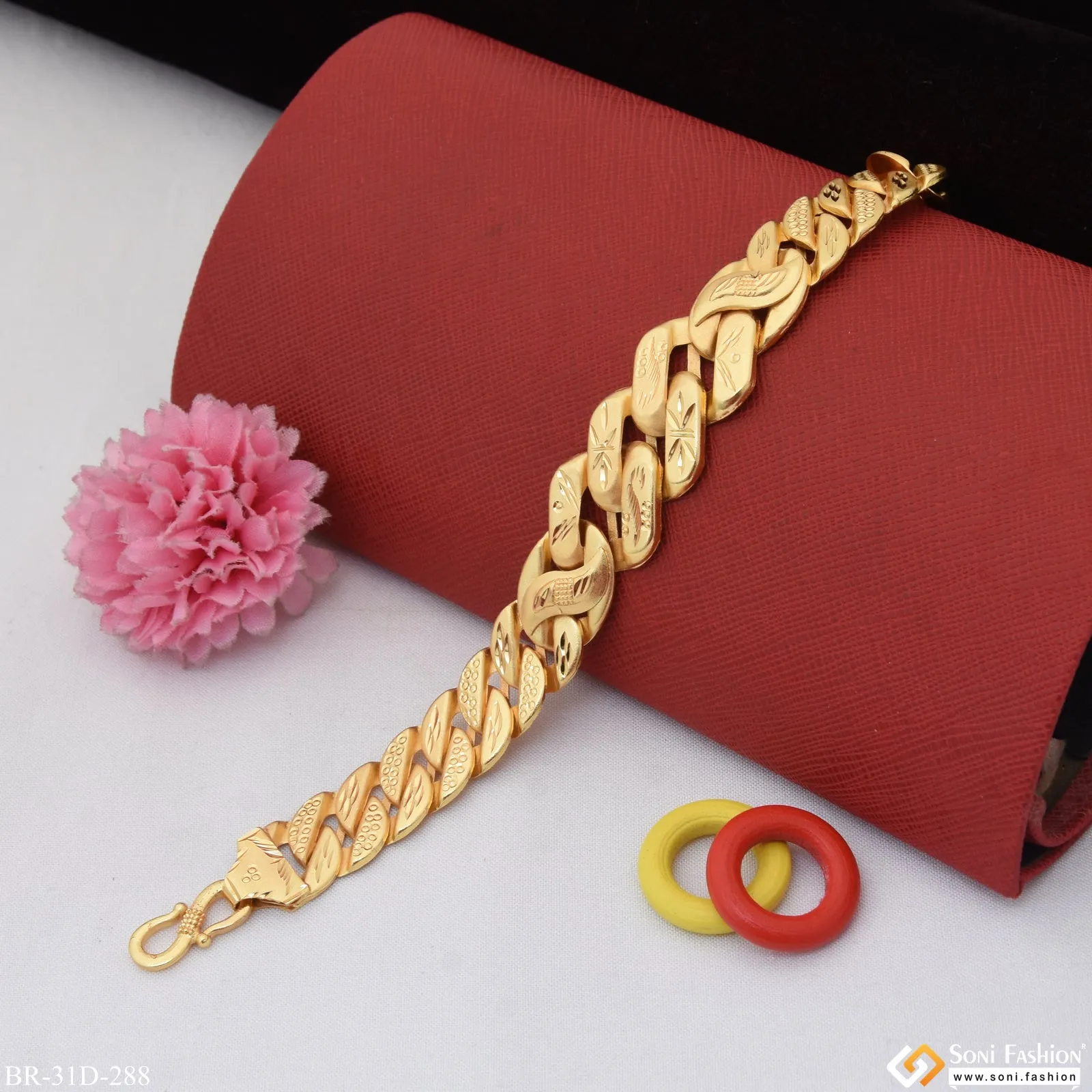 1 Gram Gold Plated Best Quality Pokal Bracelet for Men - Style D288