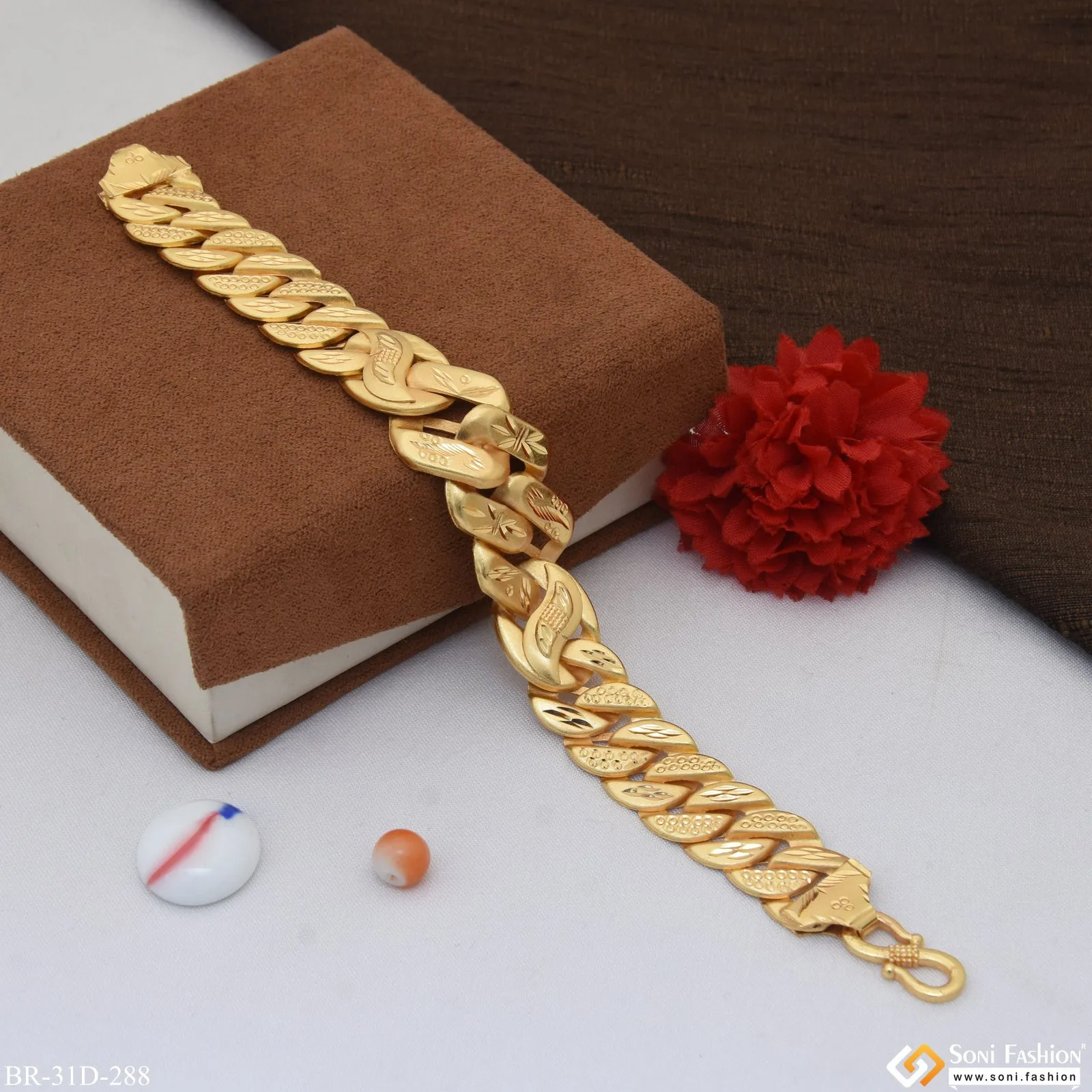 1 Gram Gold Plated Best Quality Pokal Bracelet for Men - Style D288