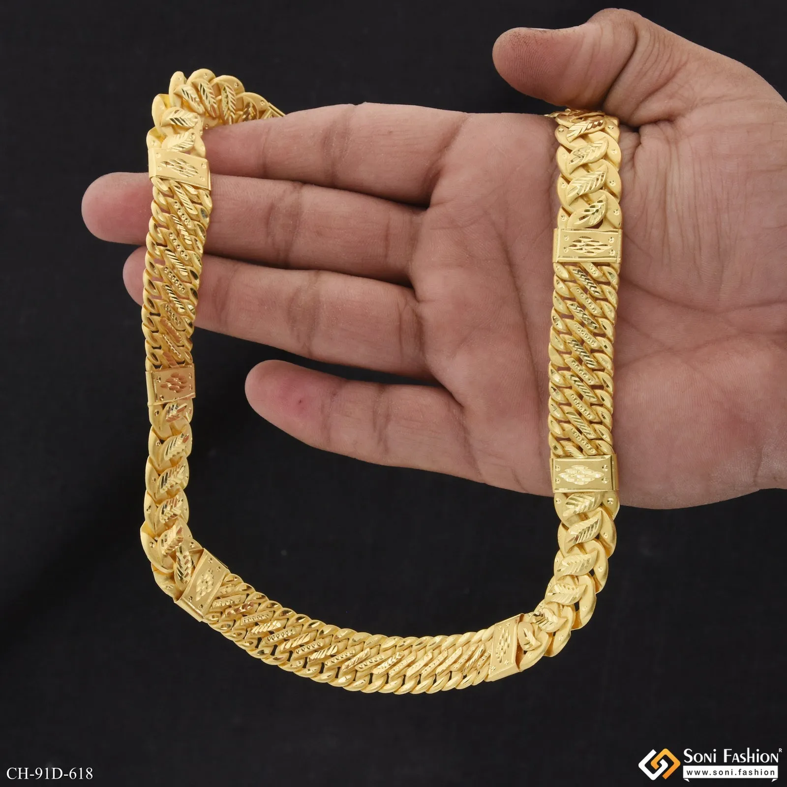 1 Gram Gold Plated Prominent Design Pokal Chain for Men - Style D618