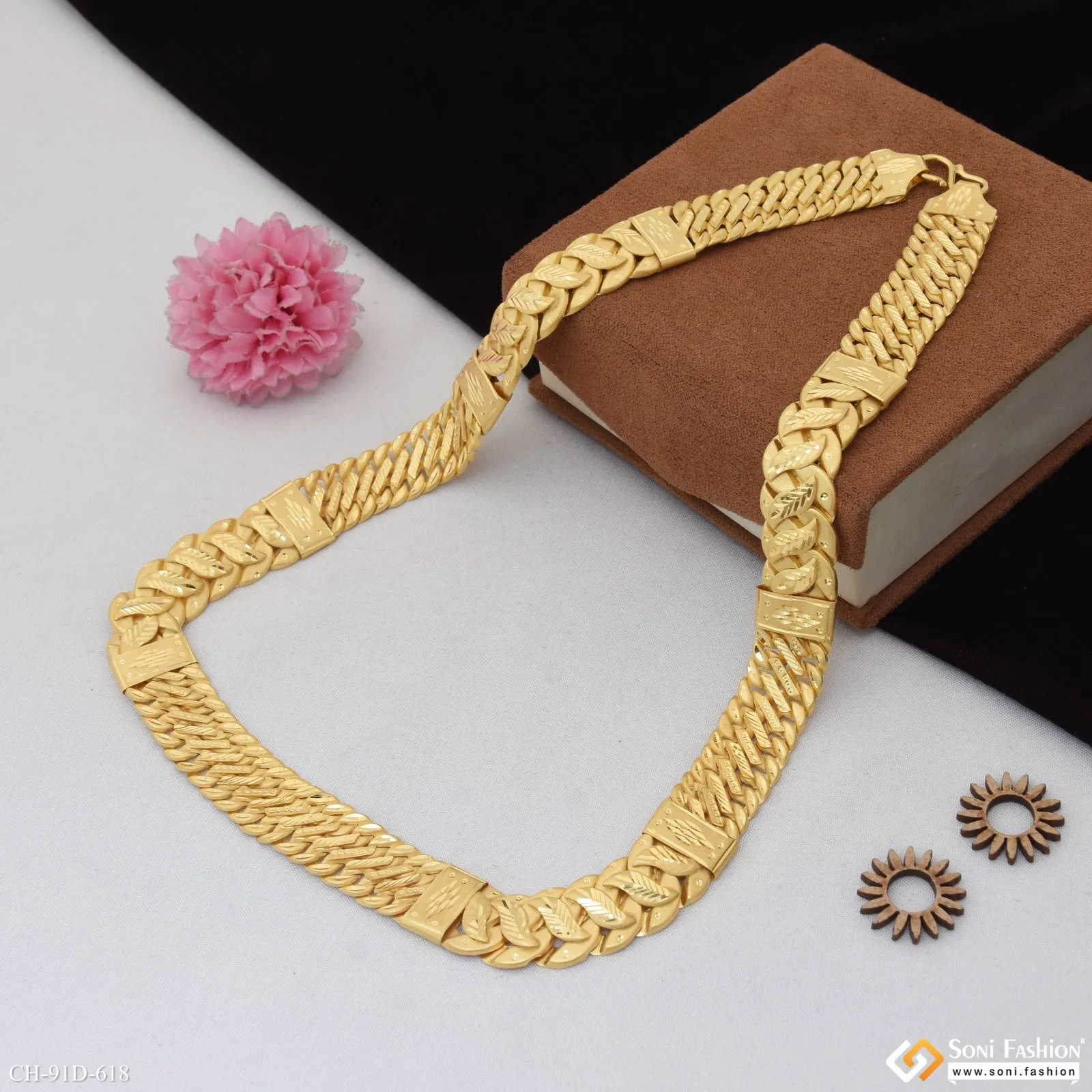 1 Gram Gold Plated Prominent Design Pokal Chain for Men - Style D618