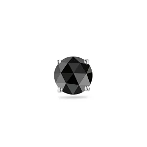 1.00 Ct of 5.70-7.13 mm Round Rose Cut AA Black Diamond Mens Stud Earring in Platinum {DIAMOND APPRAISAL INCLUDED}