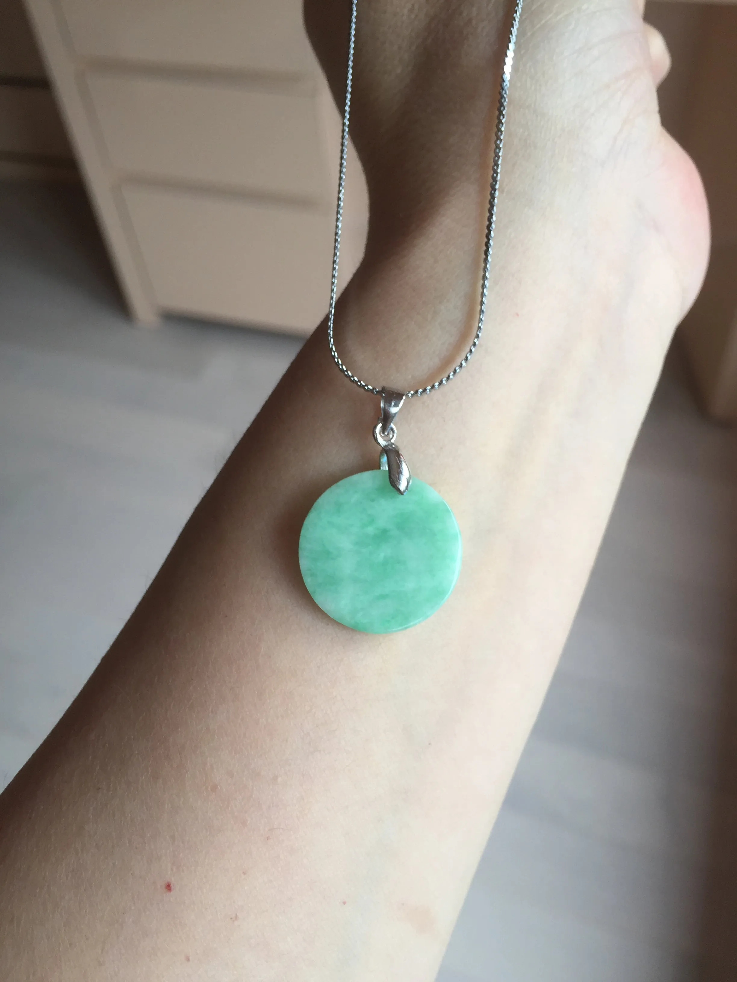 100% Natural type A sunny green/yellow round Jadeite Jade safe and sound pendant group BP94