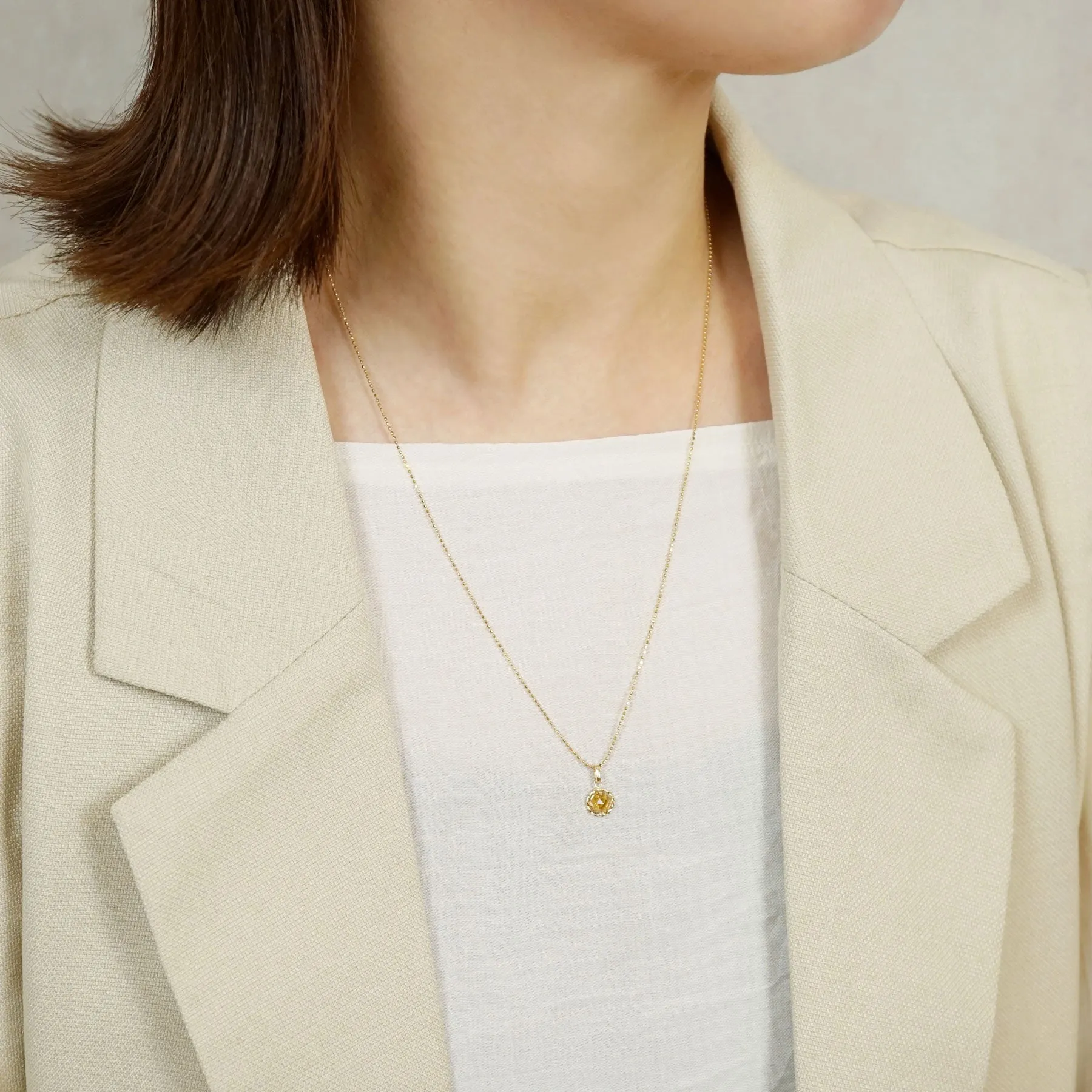 10K Citrine Necklace Charm (Yellow Gold)