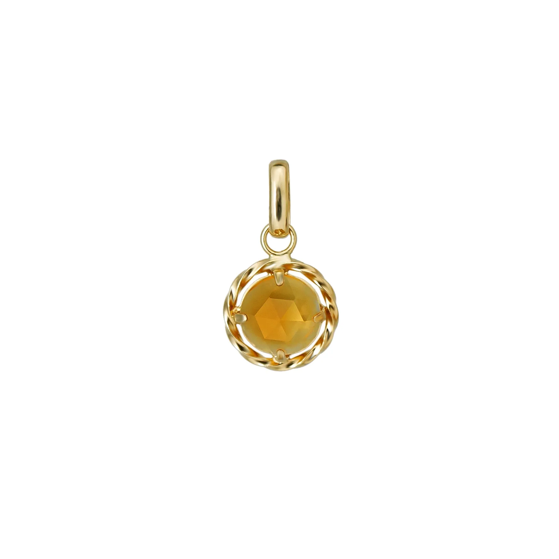 10K Citrine Necklace Charm (Yellow Gold)