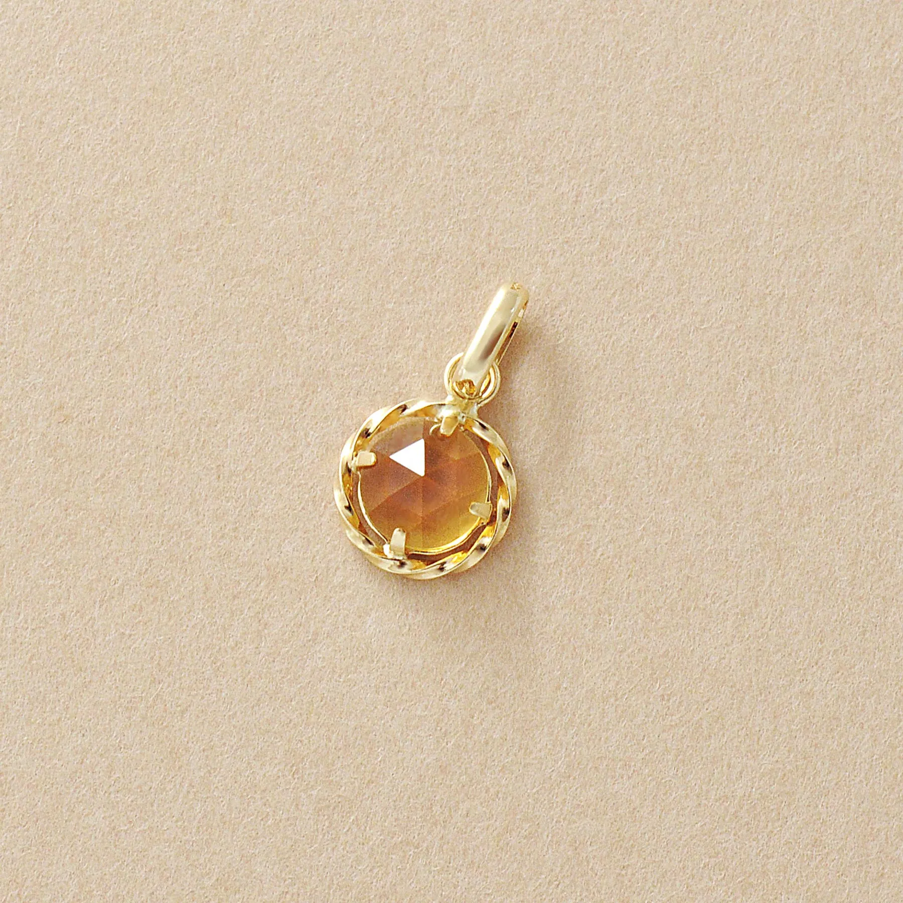 10K Citrine Necklace Charm (Yellow Gold)