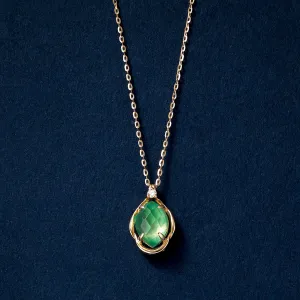 10K "Winter Great Diamond" Citrine x Turquoise Necklace (Yellow Gold)