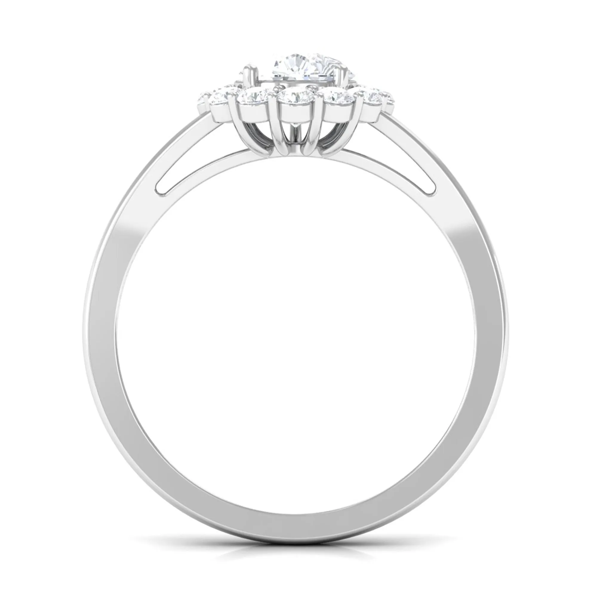 1.75 CT Split Shank Zircon Teardrop Engagement Ring in Gold