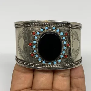 1.8" Vintage Reproduced Lapis Turkmen Cuff Bracelet Tribal Small Round , B13368