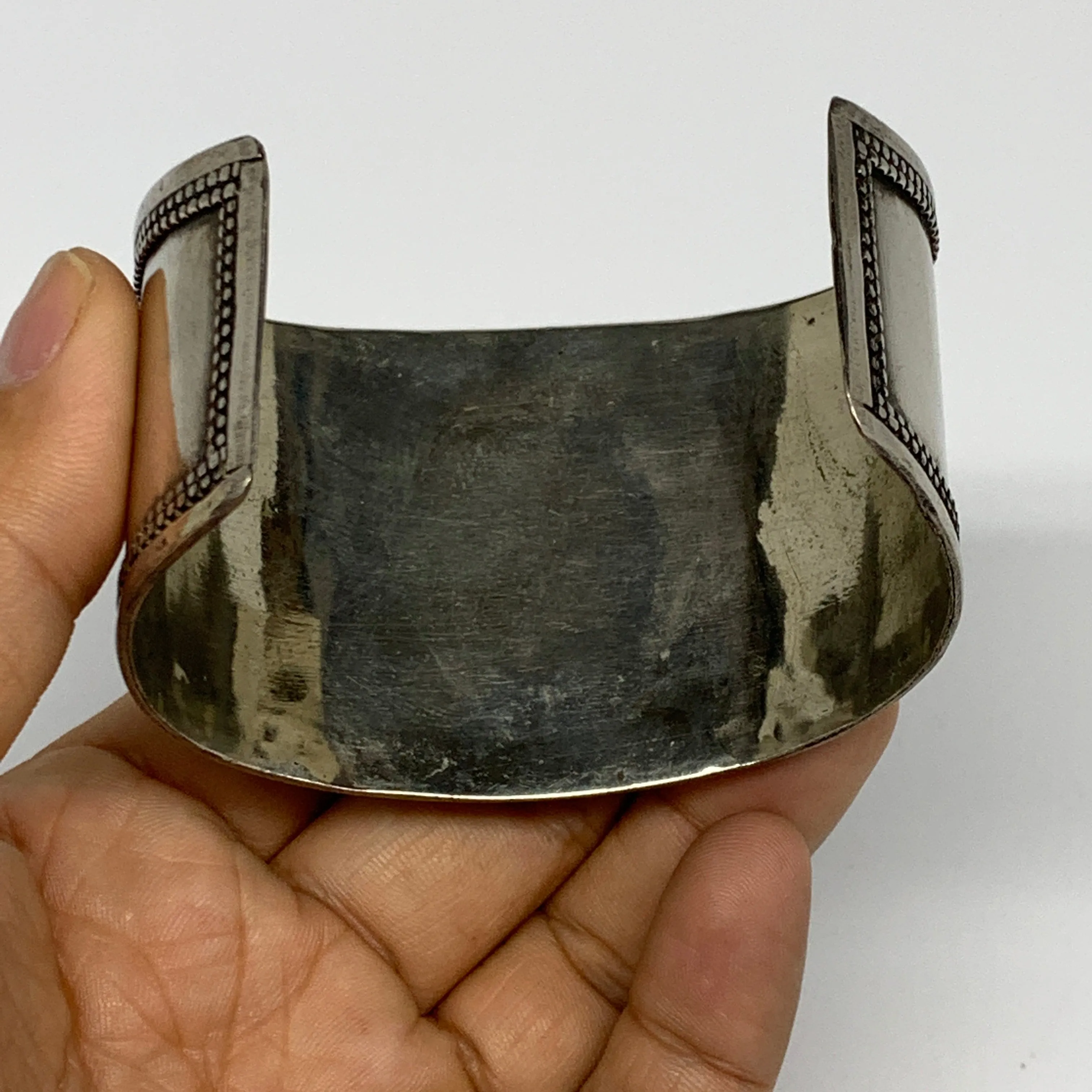 1.8" Vintage Reproduced Lapis Turkmen Cuff Bracelet Tribal Small Round , B13368