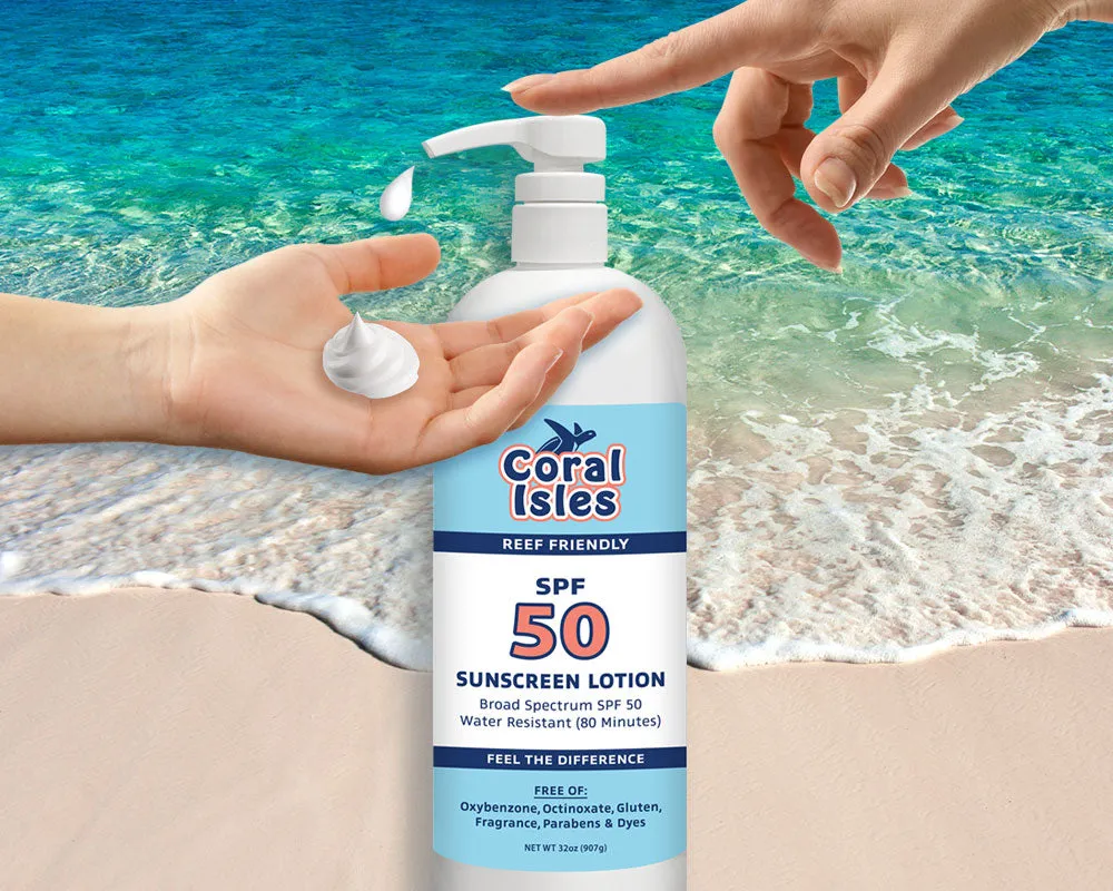 32-oz Coral Isles SPF 50 Sunscreen Lotion with Pump (Quart)