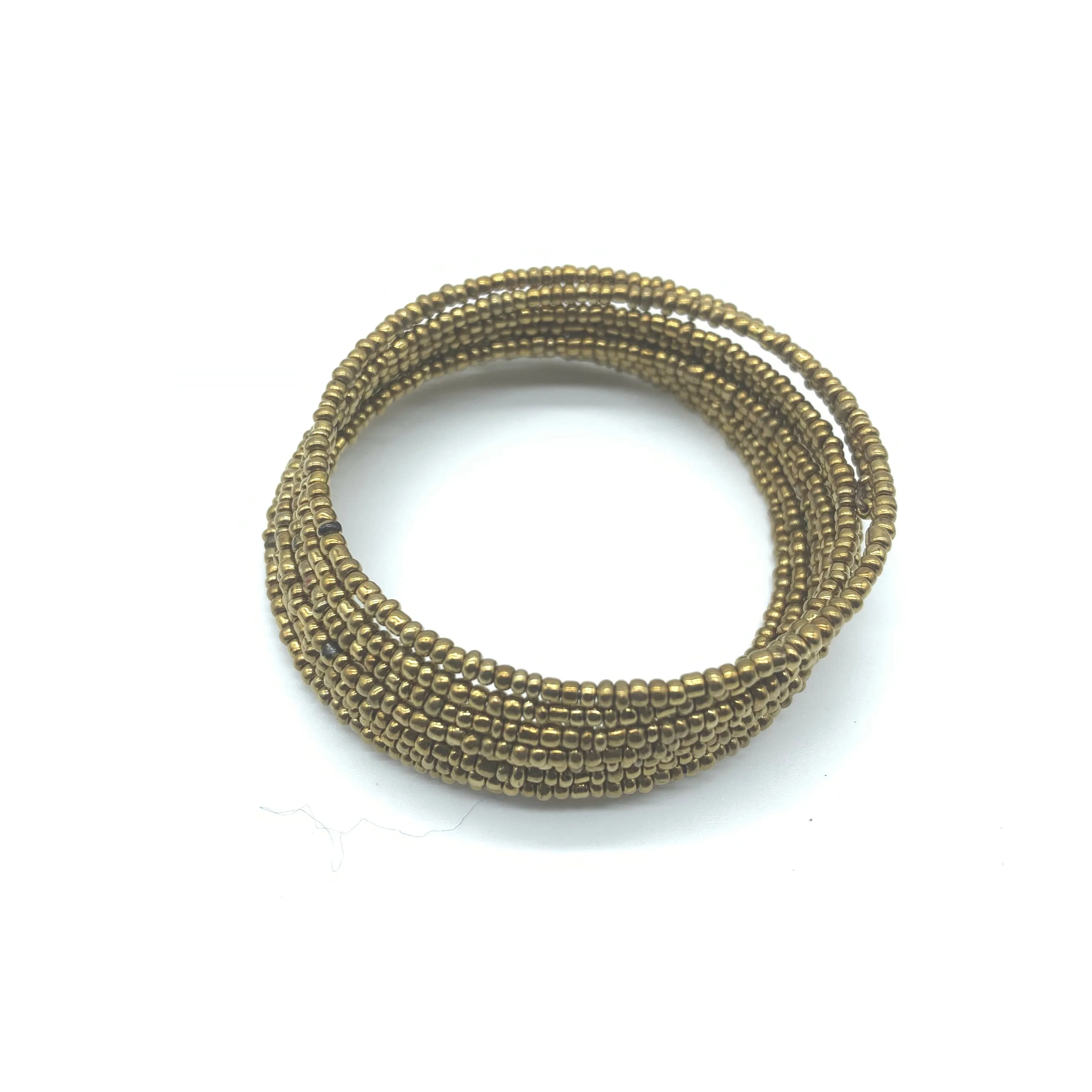 Beaded Coil Bracelet-Gold 3