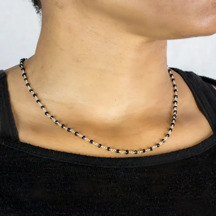 Black Spinel Beaded Necklace