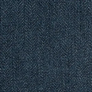 Blue And Black Herringbone Coral Tweed All Wool