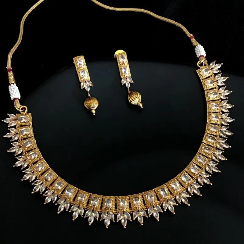 Champagne Gold Look Necklace Set 7425-0888