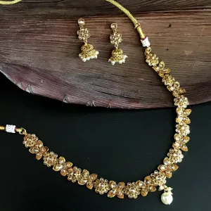 Champagne Gold Look Necklace Set 7843-1572