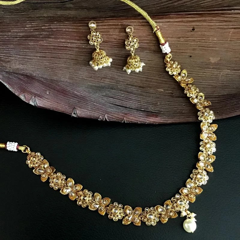 Champagne Gold Look Necklace Set 7843-1572