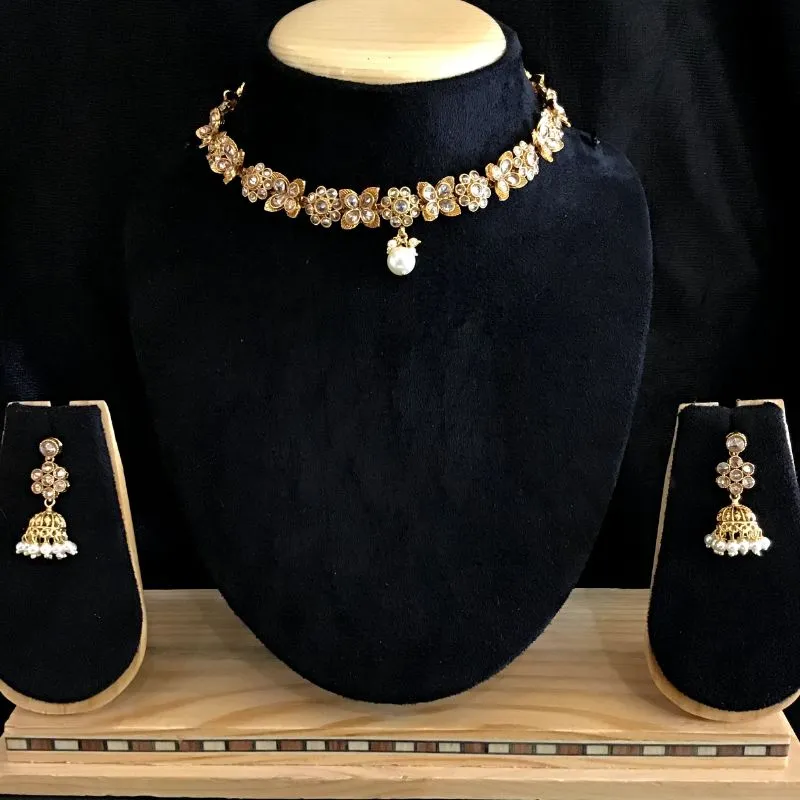Champagne Gold Look Necklace Set 7843-1572