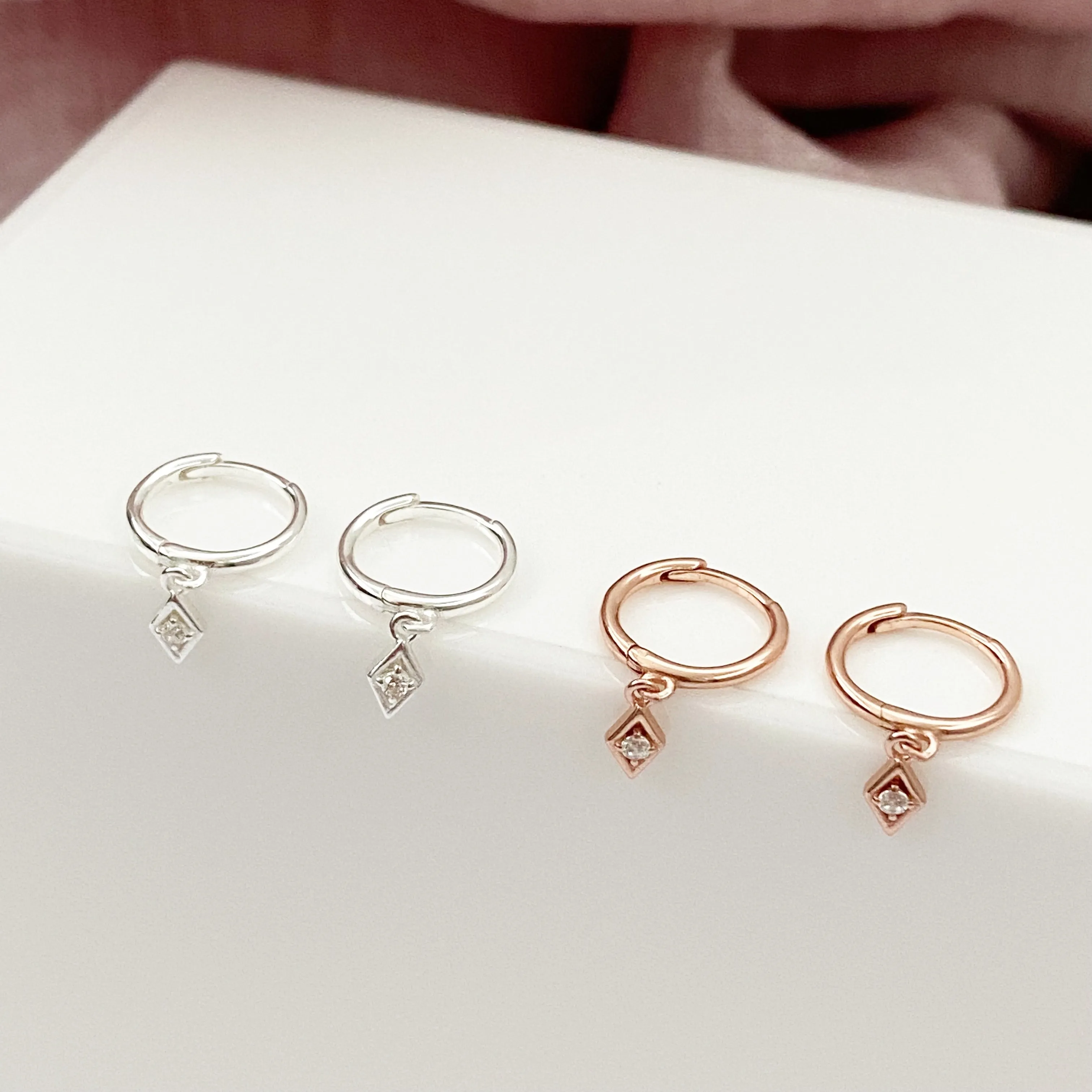 Charlotte Silver Huggie Earrings