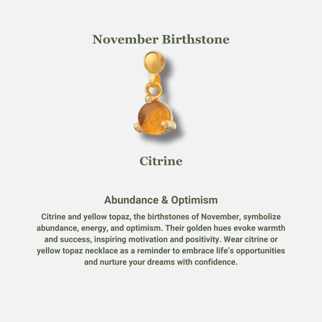 Citrine November Birthstone Necklace