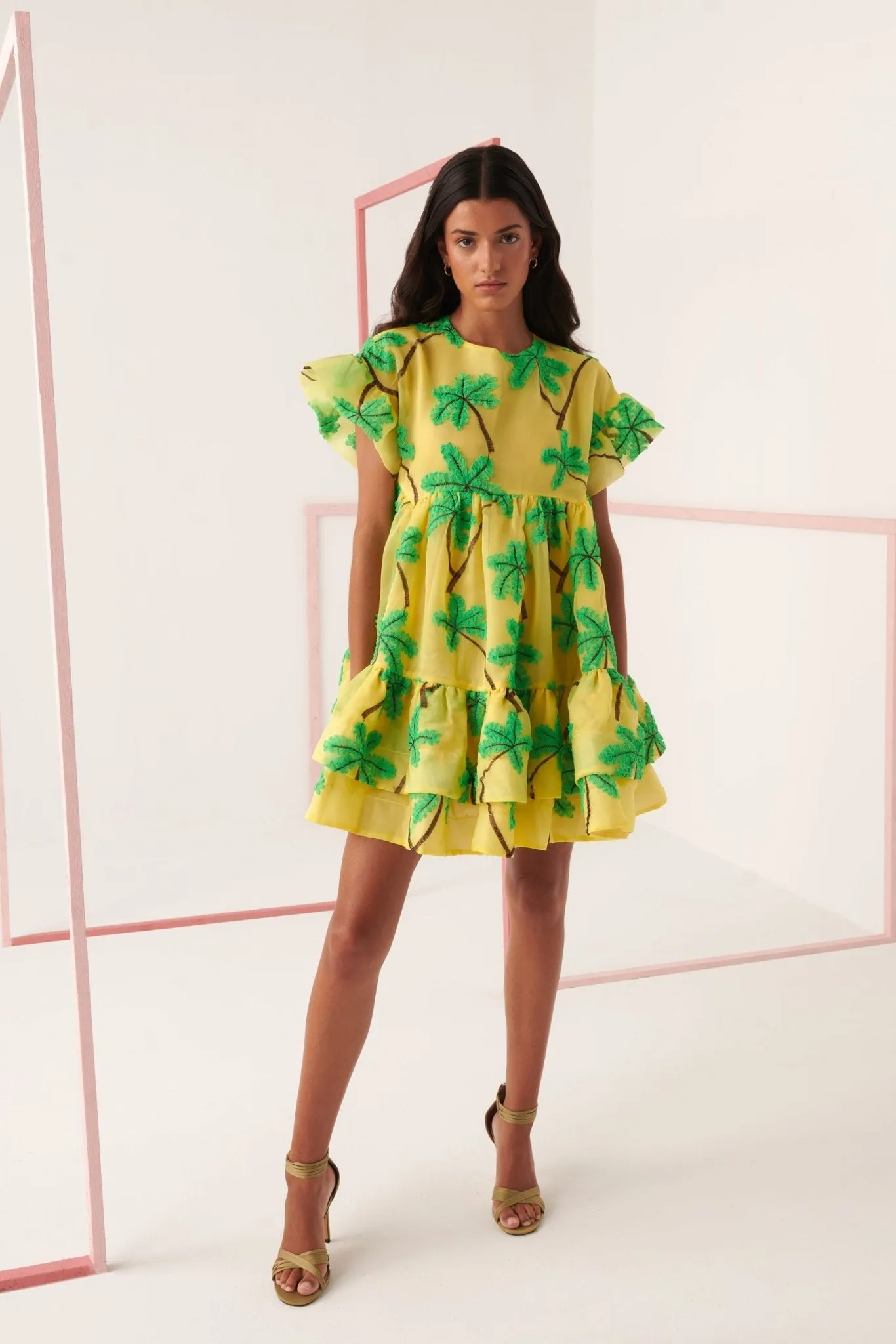Coral Palm Dress