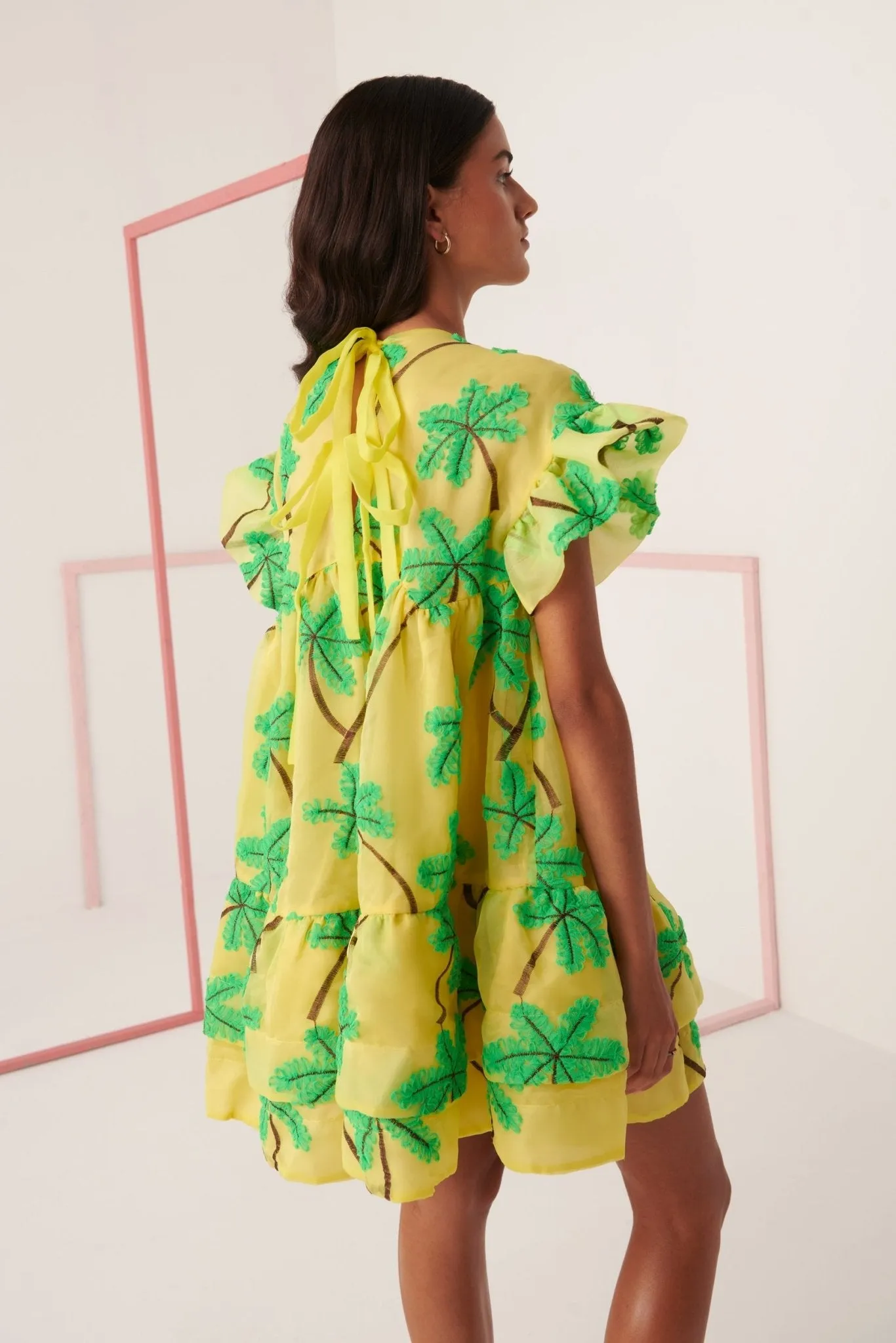 Coral Palm Dress