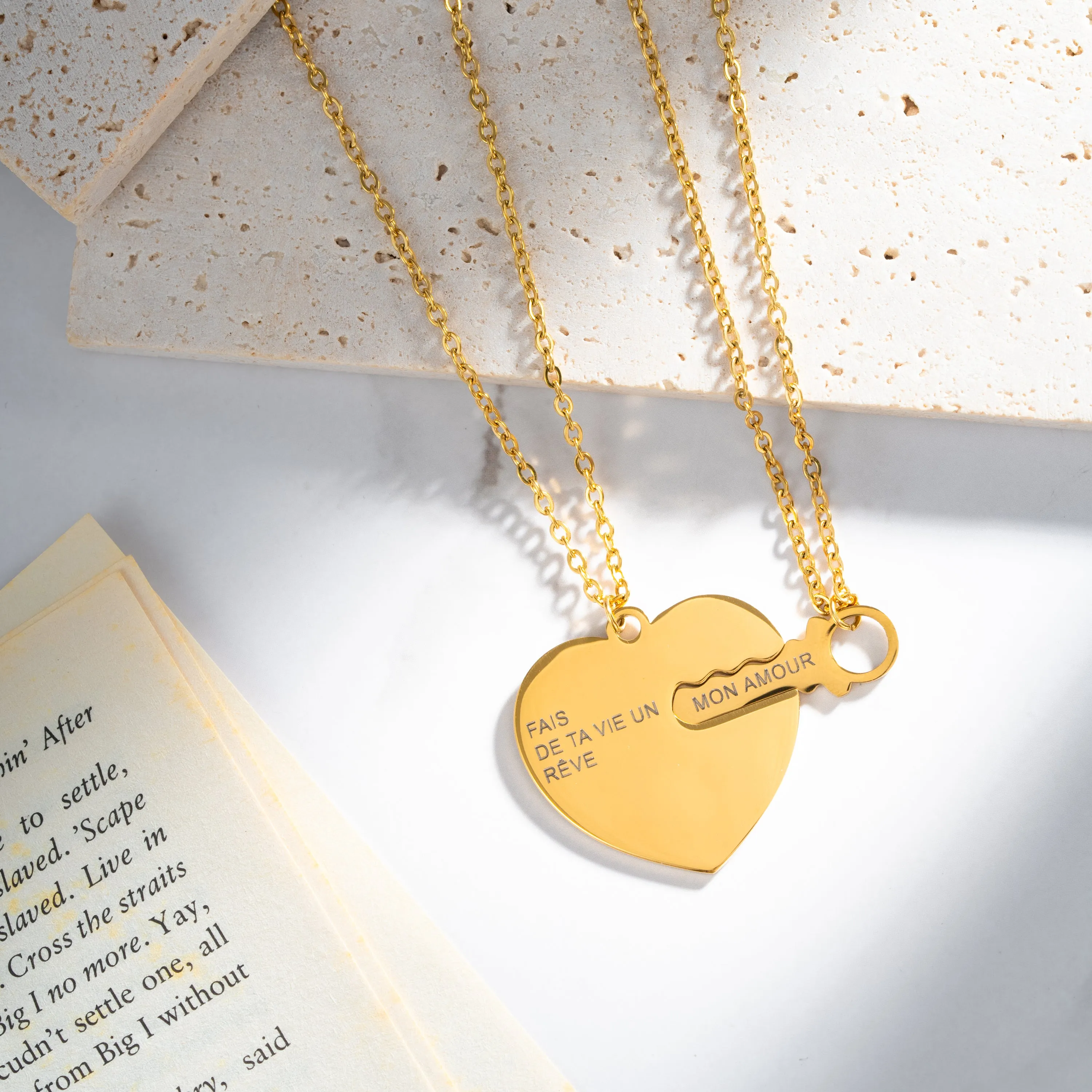 Custom Heart and Key Pendant