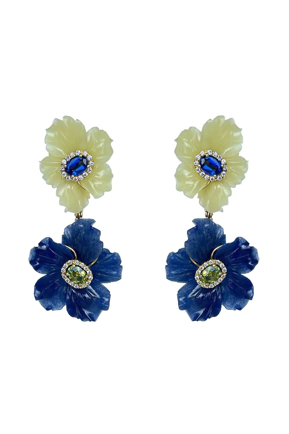 Double Flower Drop Mother Nature Earrings