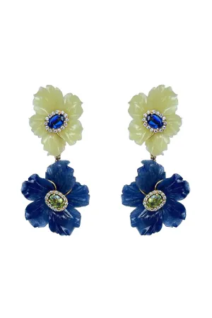 Double Flower Drop Mother Nature Earrings