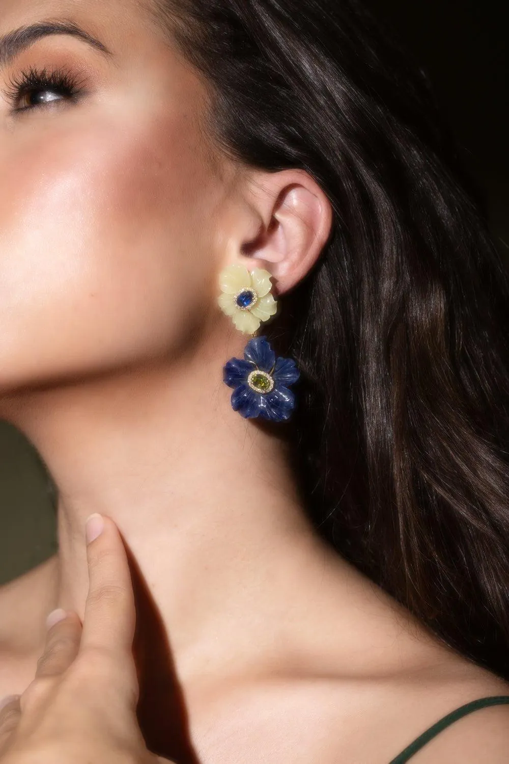 Double Flower Drop Mother Nature Earrings