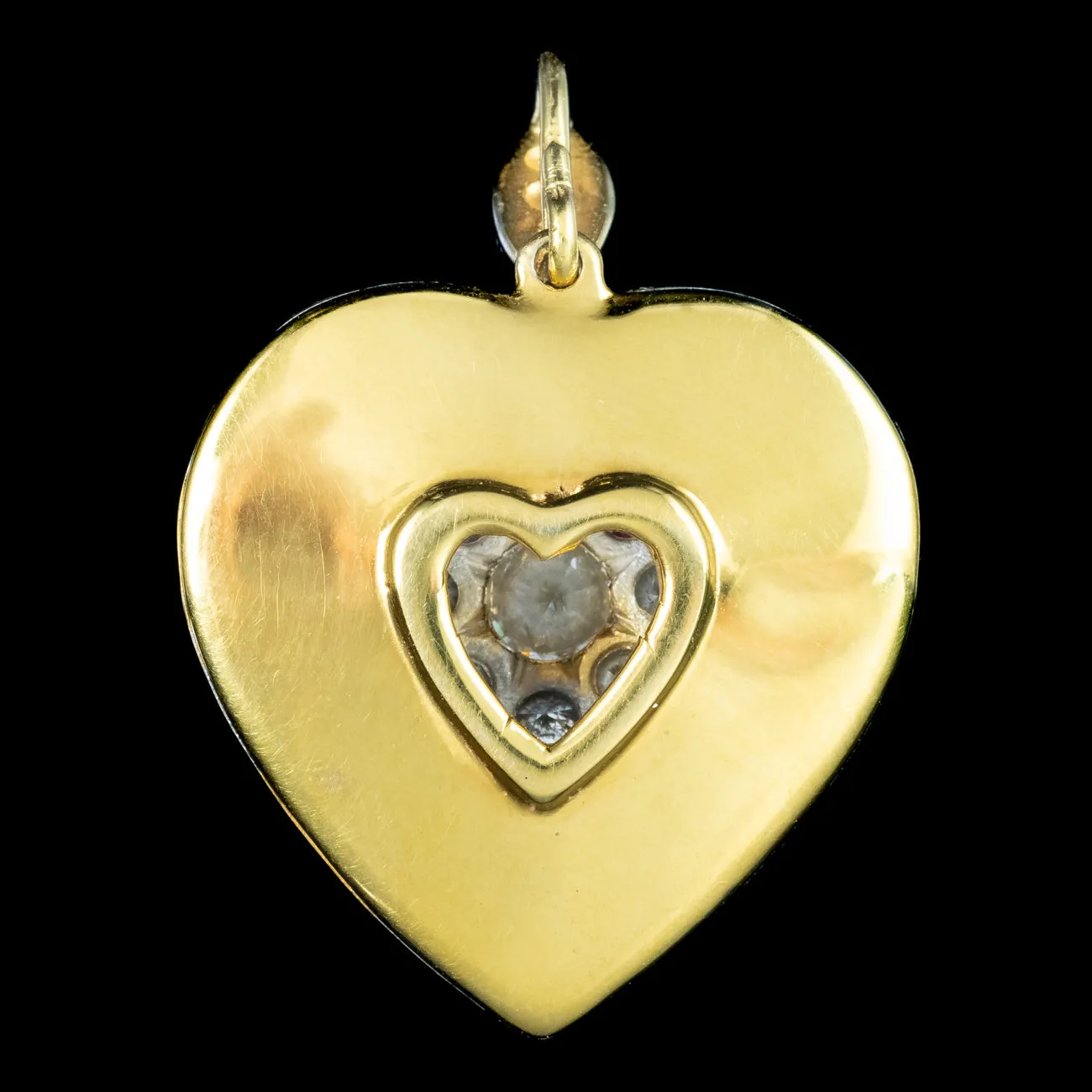 Edwardian Style Diamond Heart Pendant 3.2ct Diamond