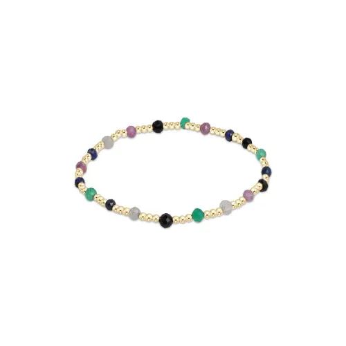 Extends - Gold Sincerity Pattern 3mm Bead Bracelet - Gemstones