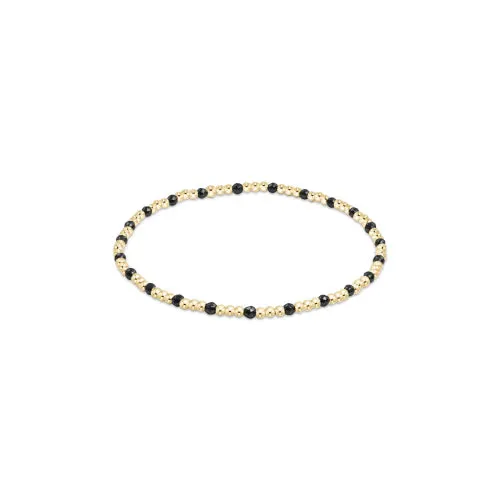 Extends - Gold Sincerity Pattern 3mm Bead Bracelet - Gemstones