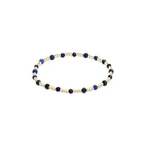 Extends - Gold Sincerity Pattern 3mm Bead Bracelet - Gemstones