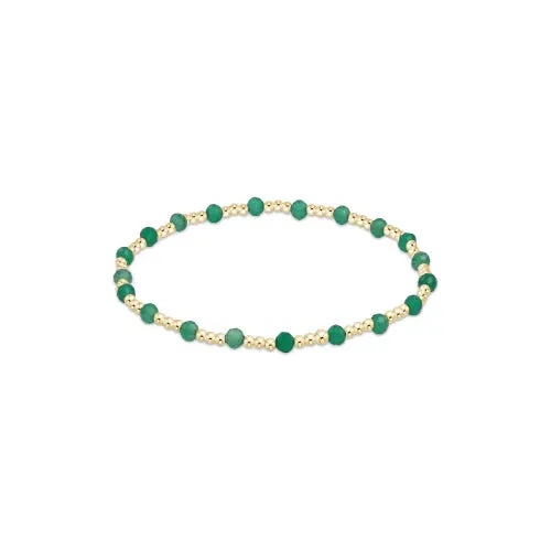 Extends - Gold Sincerity Pattern 3mm Bead Bracelet - Gemstones