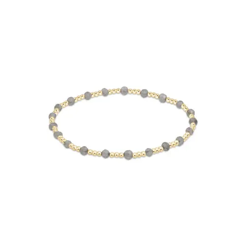 Extends - Gold Sincerity Pattern 3mm Bead Bracelet - Gemstones