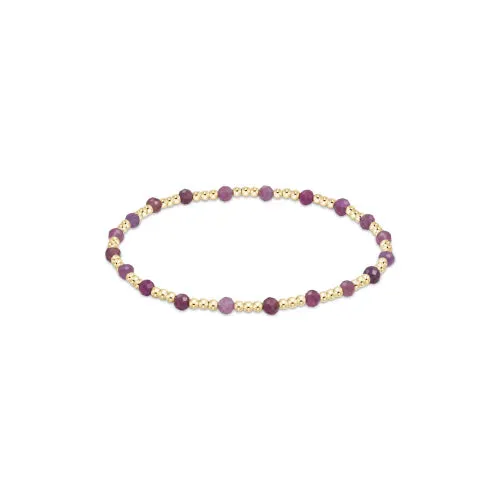 Extends - Gold Sincerity Pattern 3mm Bead Bracelet - Gemstones