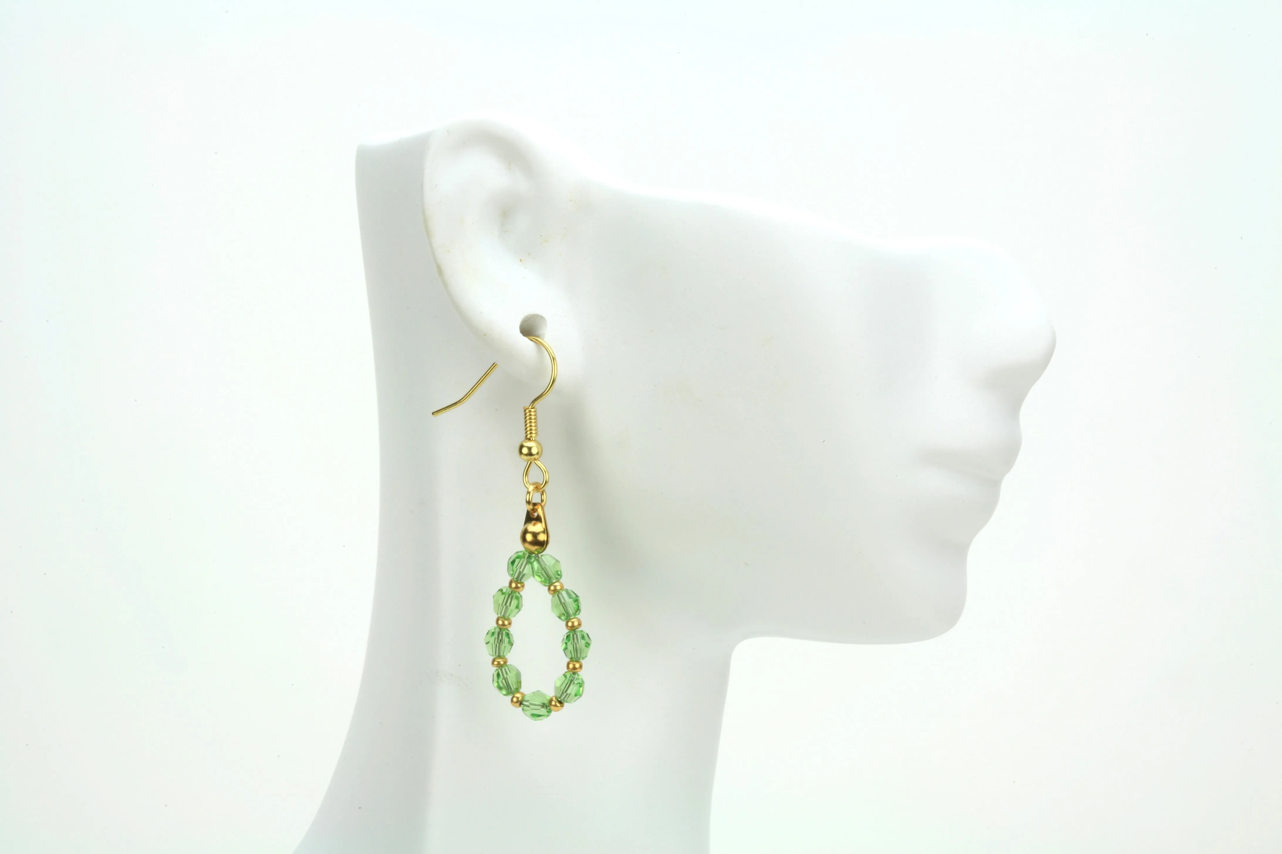 Gold August Peridot Birthstone Earrings
