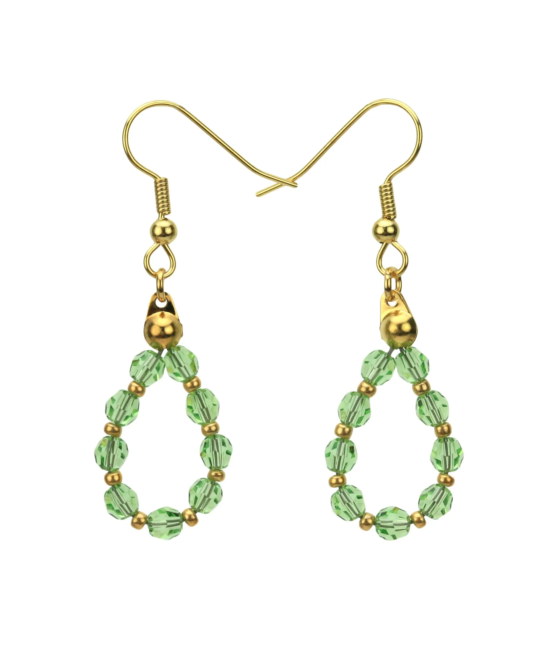Gold August Peridot Birthstone Earrings