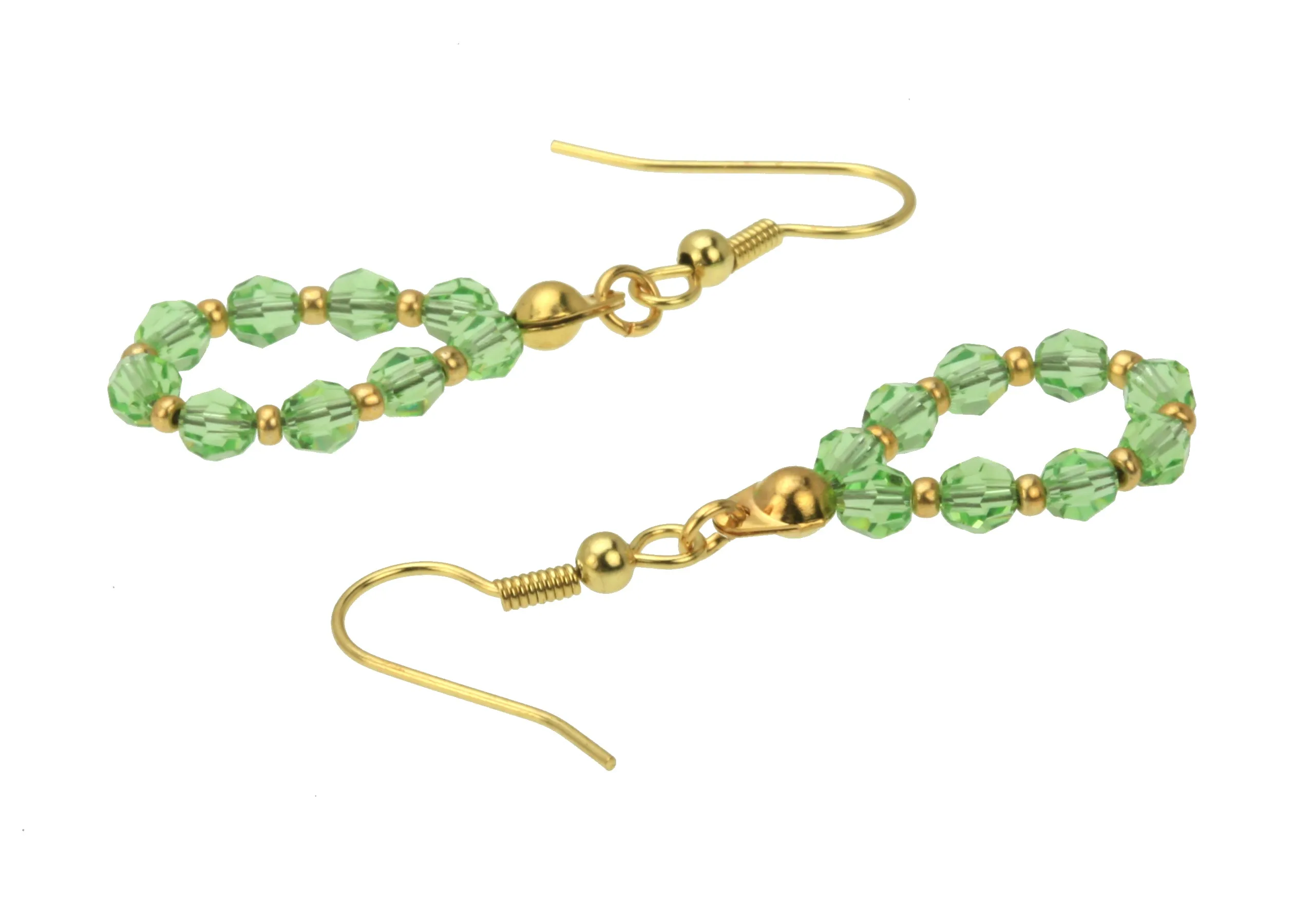 Gold August Peridot Birthstone Earrings