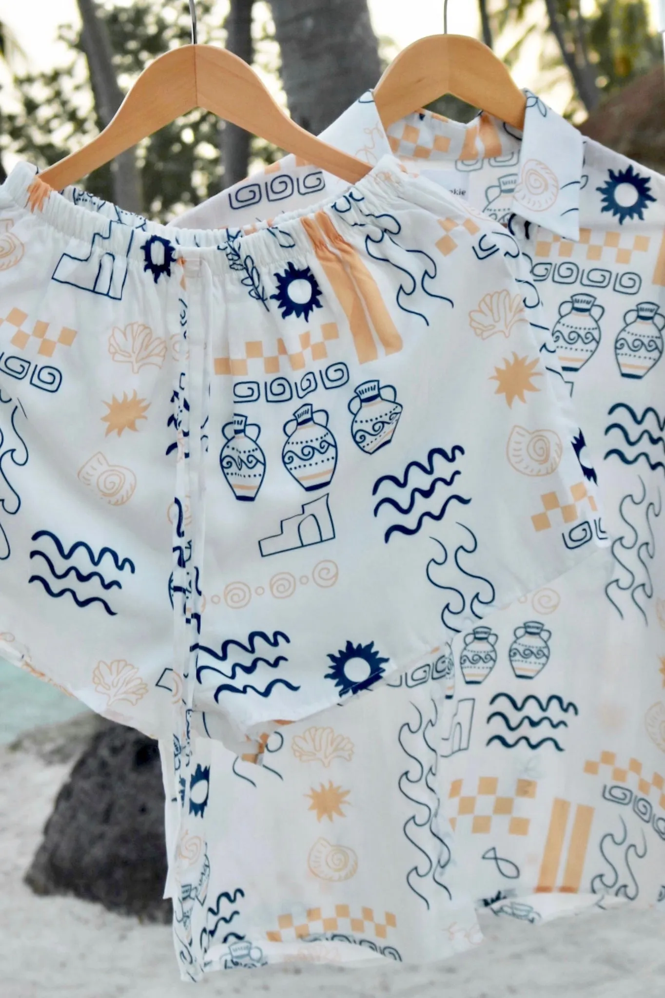 Imelde Short Set - Azure and Gold