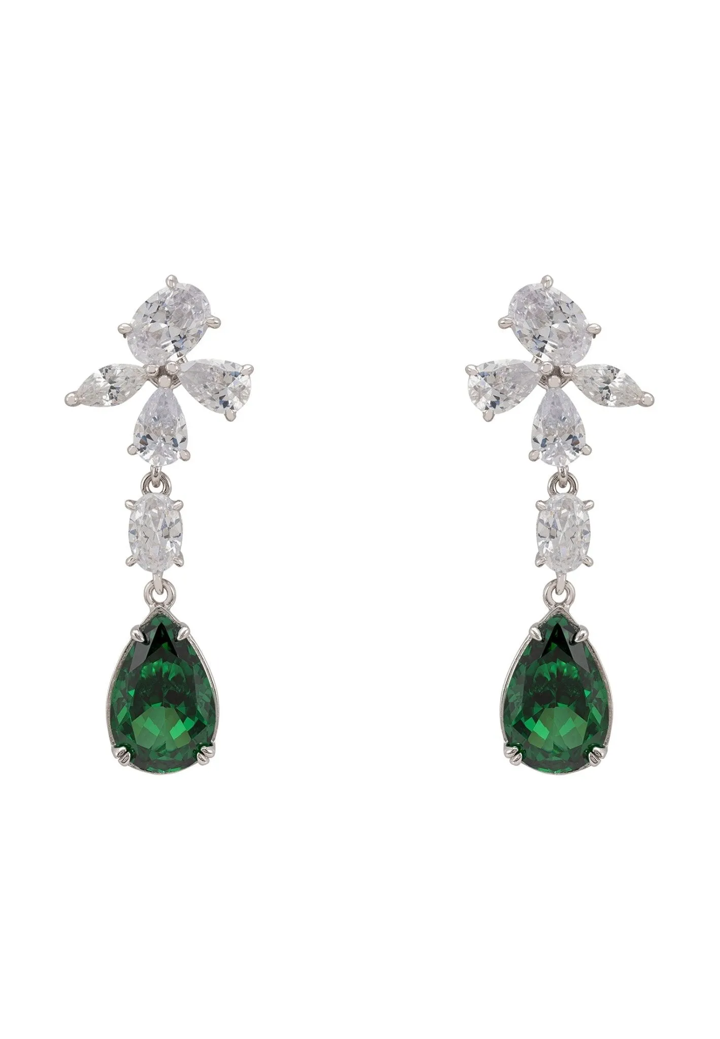 Isabella Drop Earrings Silver Peridot