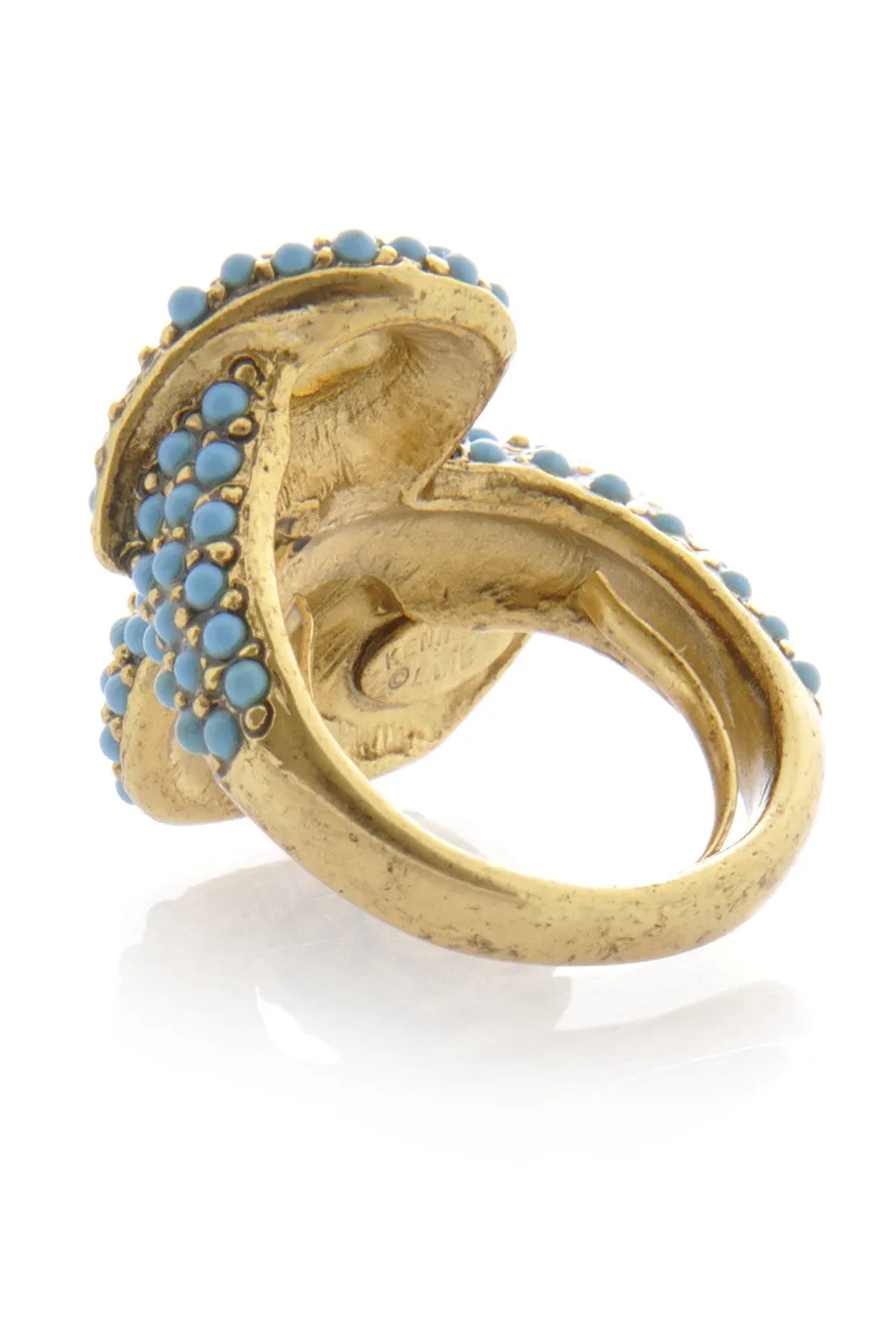 KENNETH JAY LANE SERPENT Blue Crystal Ring