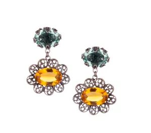 Lemuria Citrine Filigree Drop Earrings