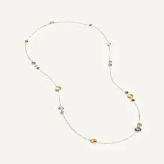 Marco Bicego Jaipur 18k Gold Gemstone Necklace Light Long