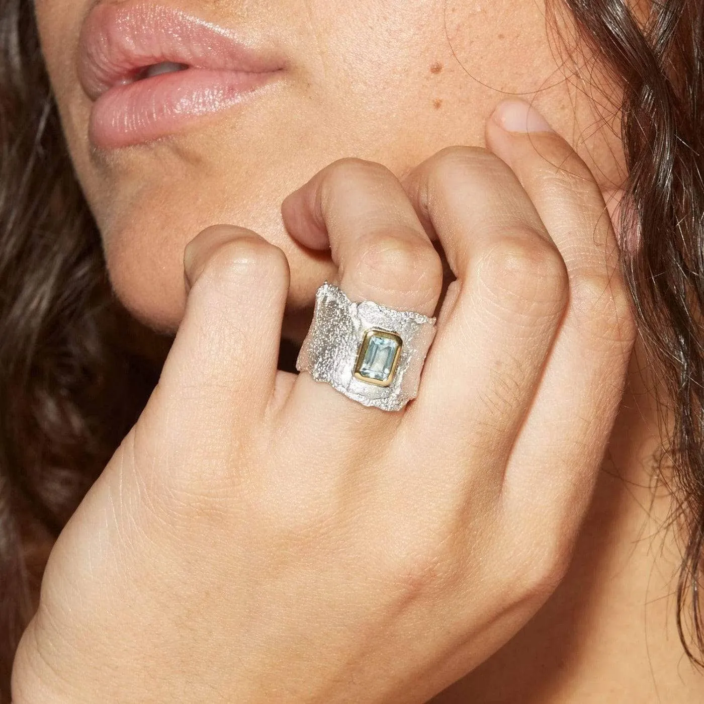 Naqua Blue Topaz Ring