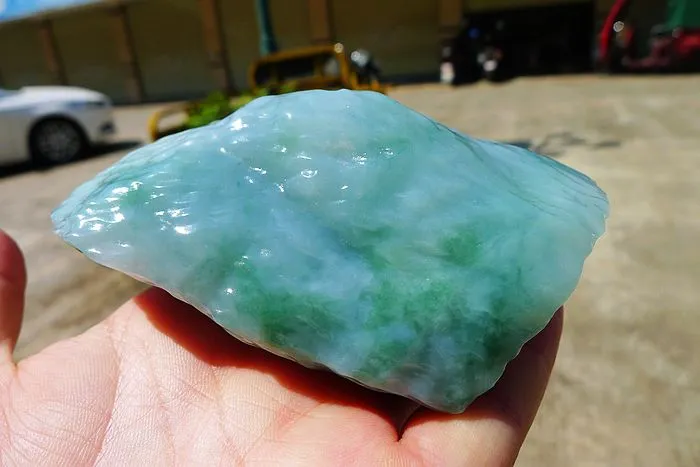 Natural Jade Rough Jadeite Raw (437g,9.8X8X4.6cm)